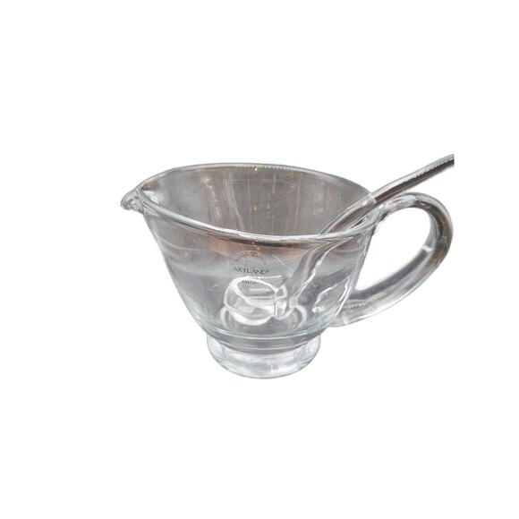 Artland Glass Gravy Boat with Glass Ladle 4.5" Party Hosting Serveware - Picture 1 of 9